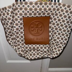 Tory Burch Geometric Colorful Print Tote with Brown Accents